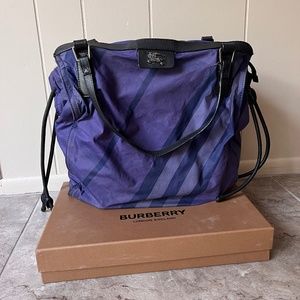 Burberry Nova Check Purple Nylon/Leather Tote